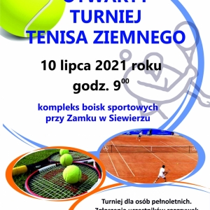 Otwarty Turniej Tenisa Ziemnego w Siewierzu 10.07.2021 r. - plakat